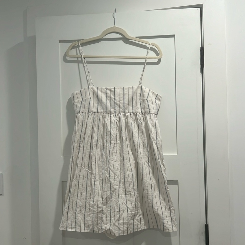 Zara striped open back dress with built in shorts